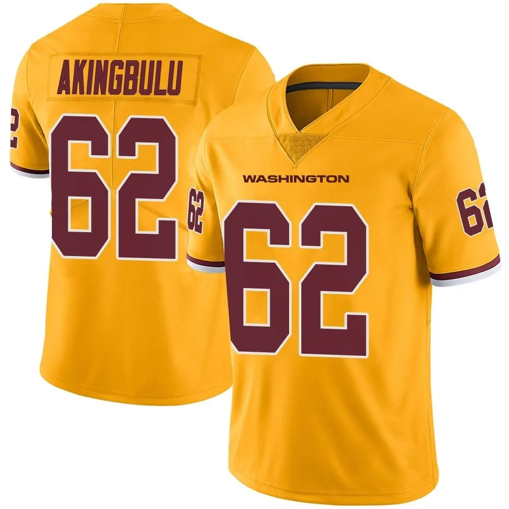 Men's Washington Commanders Alex Akingbulu Nike Color Rush Limited Gold Jersey Men's Washington Commanders Alex Akingbulu Nike Color Rush Limited Gold Jersey