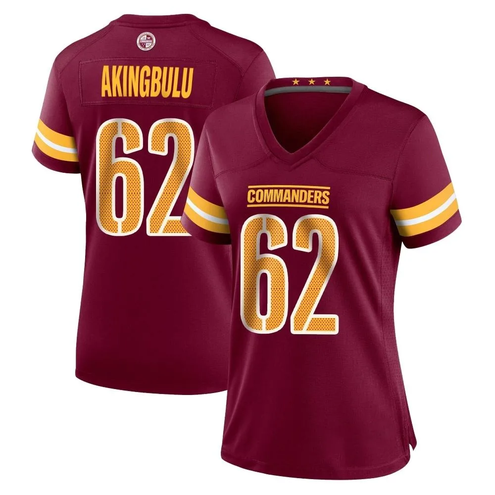 Women's Washington Commanders Alex Akingbulu Nike Burgundy Game Jersey Women's Washington Commanders Alex Akingbulu Nike Burgundy Game Jersey