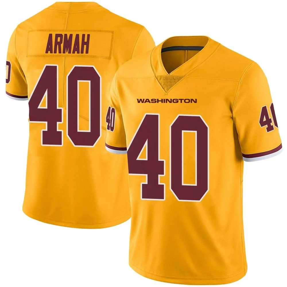 Men's Washington Commanders Alex Armah Nike Color Rush Limited Gold Jersey Men's Washington Commanders Alex Armah Nike Color Rush Limited Gold Jersey