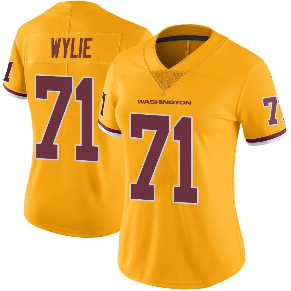 Women's Washington Commanders Andrew Wylie Nike Color Rush Limited Gold Jersey Women's Washington Commanders Andrew Wylie Nike Color Rush Limited Gold Jersey
