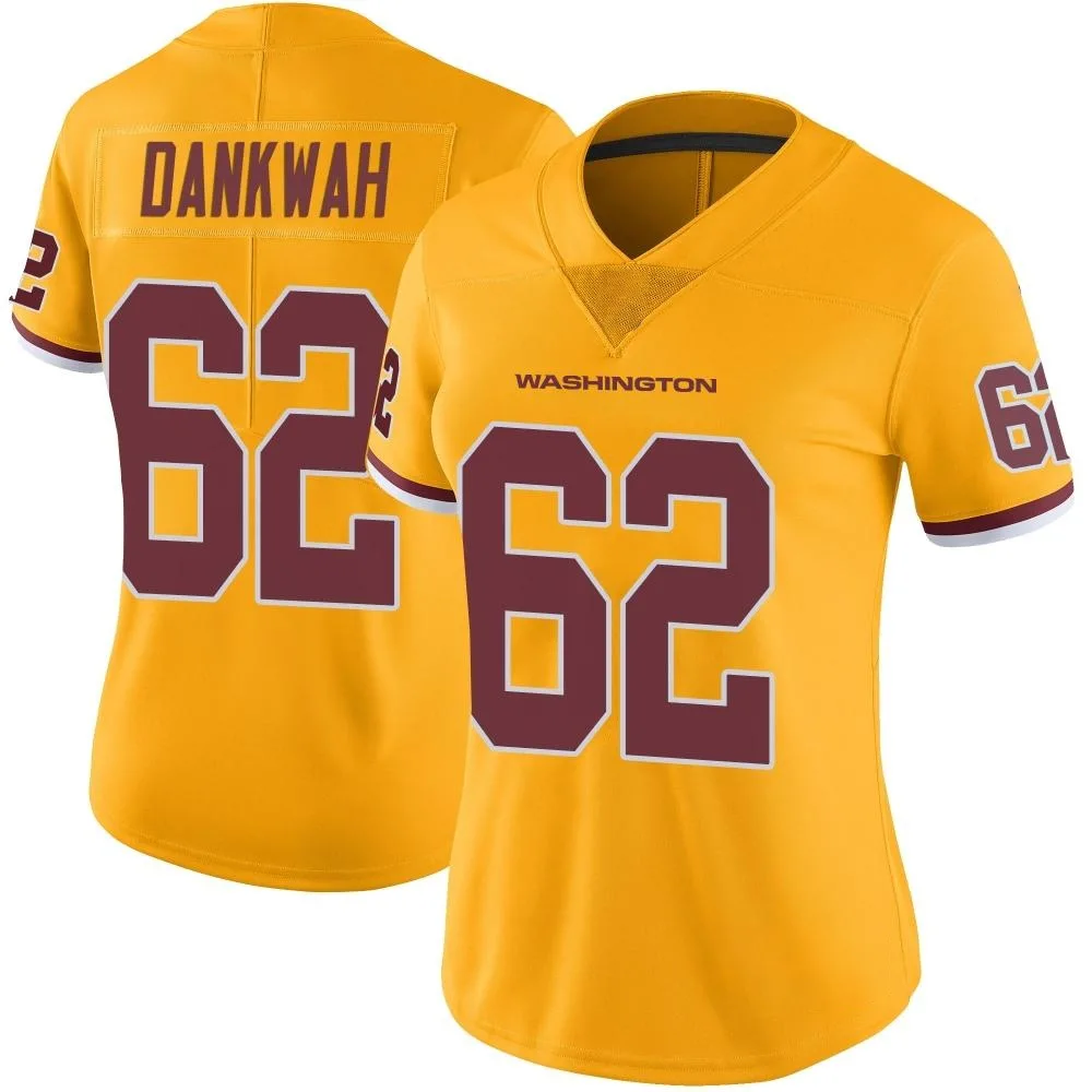Women's Washington Commanders Anim Dankwah Nike Color Rush Limited Gold Jersey Women's Washington Commanders Anim Dankwah Nike Color Rush Limited Gold Jersey