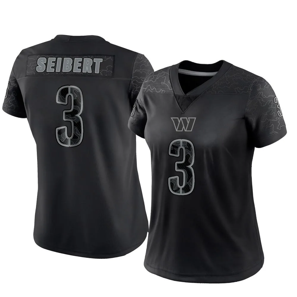 Women's Washington Commanders Austin Seibert Nike Reflective Limited Black Jersey Women's Washington Commanders Austin Seibert Nike Reflective Limited Black Jersey