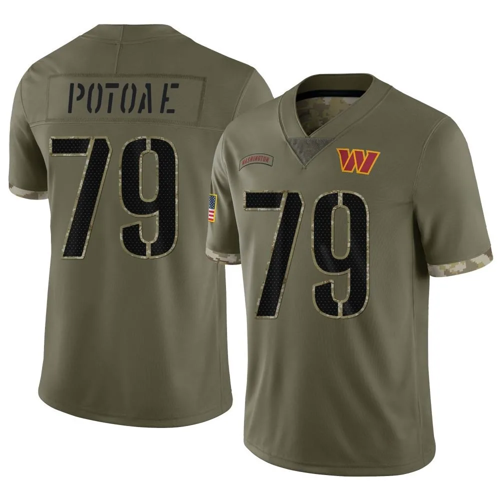 Men's Washington Commanders Benning Potoa'e Nike 2022 Salute To Service Limited Olive Jersey Men's Washington Commanders Benning Potoa'e Nike 2022 Salute To Service Limited Olive Jersey