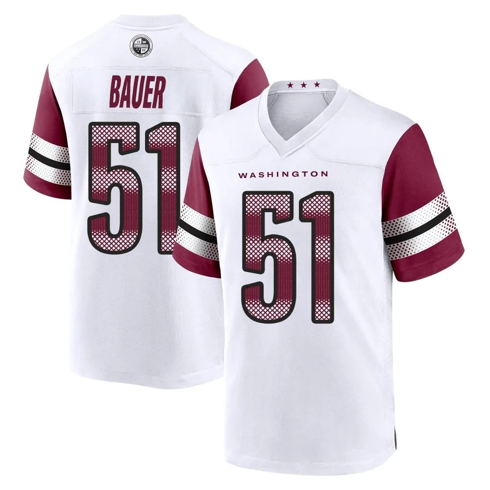 Men's Washington Commanders Bo Bauer Nike Game White Jersey Men's Washington Commanders Bo Bauer Nike Game White Jersey