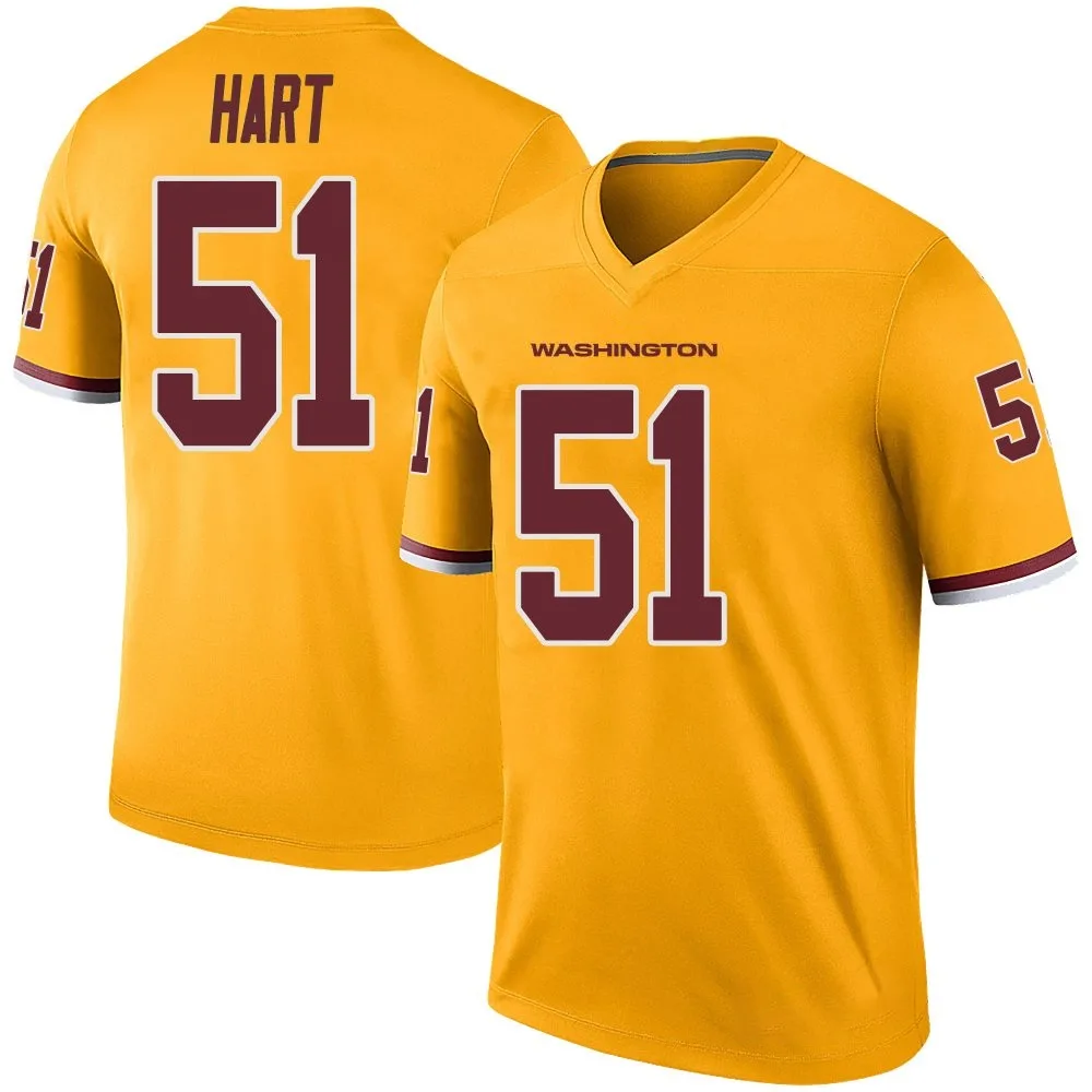 Men's Washington Commanders Bobby Hart Nike Color Rush Legend Gold Jersey Men's Washington Commanders Bobby Hart Nike Color Rush Legend Gold Jersey