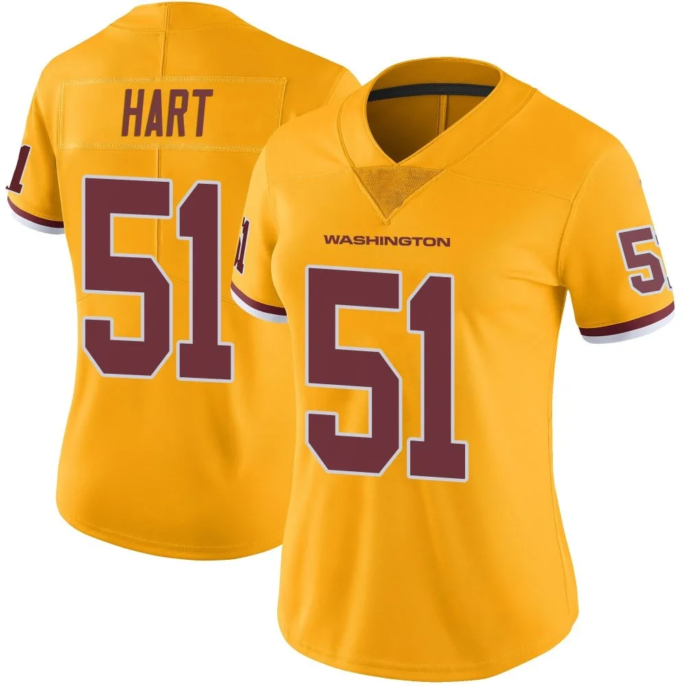 Women's Washington Commanders Bobby Hart Nike Color Rush Limited Gold Jersey Women's Washington Commanders Bobby Hart Nike Color Rush Limited Gold Jersey
