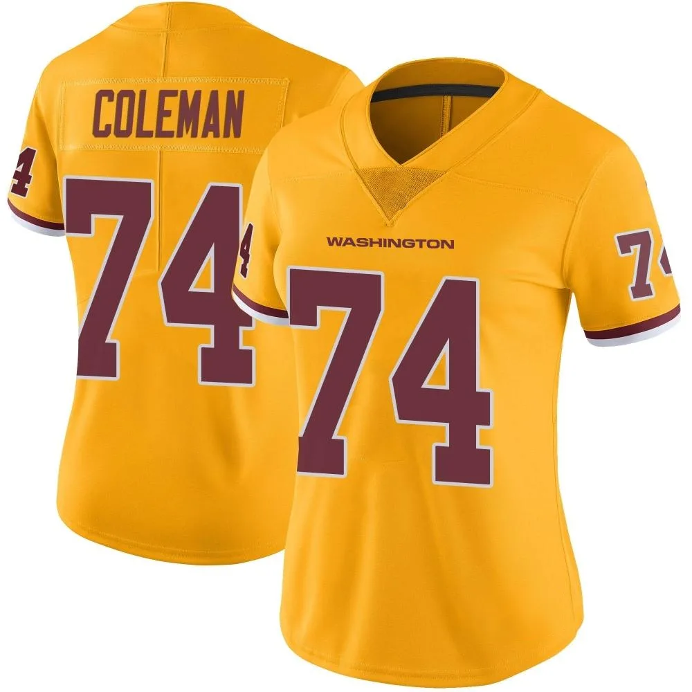 Women's Washington Commanders Brandon Coleman Nike Color Rush Limited Gold Jersey Women's Washington Commanders Brandon Coleman Nike Color Rush Limited Gold Jersey