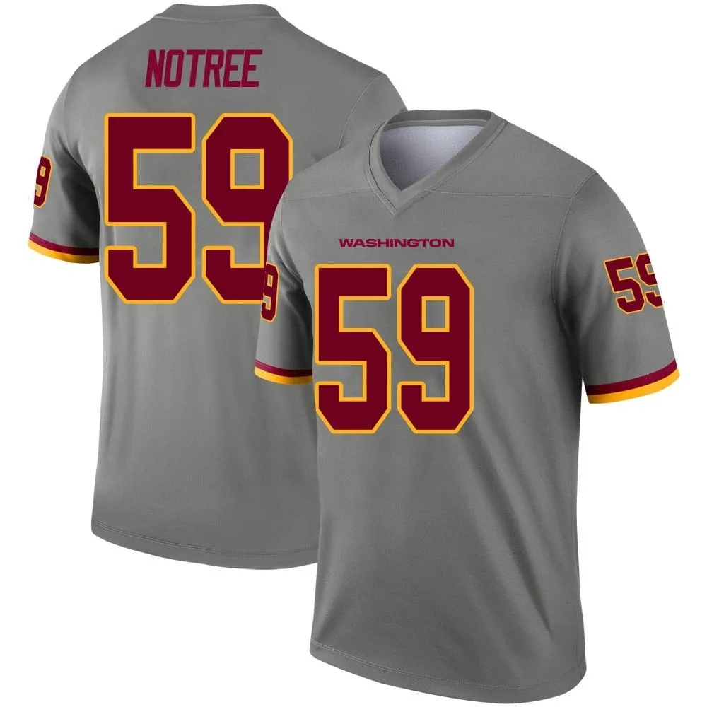 Men's Washington Commanders Bryce Notree Nike Inverted Legend Gray Jersey Men's Washington Commanders Bryce Notree Nike Inverted Legend Gray Jersey