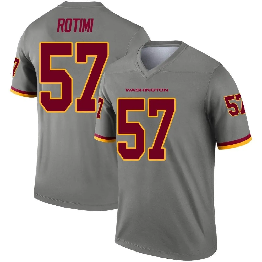 Men's Washington Commanders Bunmi Rotimi Nike Inverted Legend Gray Jersey Men's Washington Commanders Bunmi Rotimi Nike Inverted Legend Gray Jersey