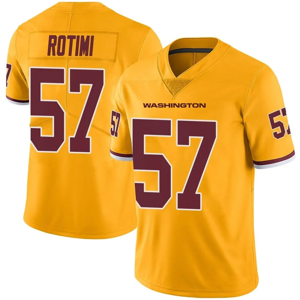 Youth Washington Commanders Bunmi Rotimi Nike Color Rush Limited Gold Jersey Youth Washington Commanders Bunmi Rotimi Nike Color Rush Limited Gold Jersey
