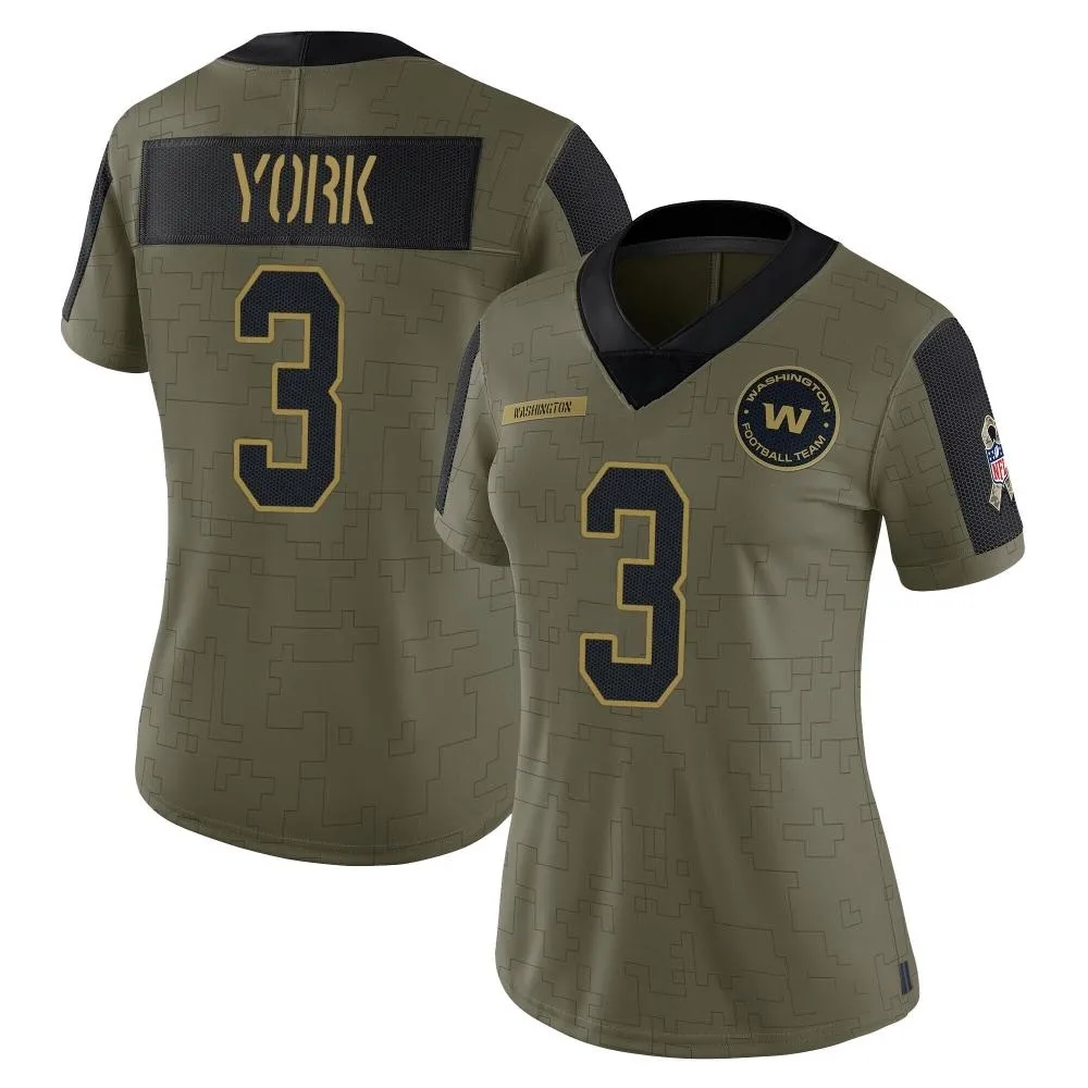 Women's Washington Commanders Cade York Nike 2021 Salute To Service Limited Olive Jersey Women's Washington Commanders Cade York Nike 2021 Salute To Service Limited Olive Jersey