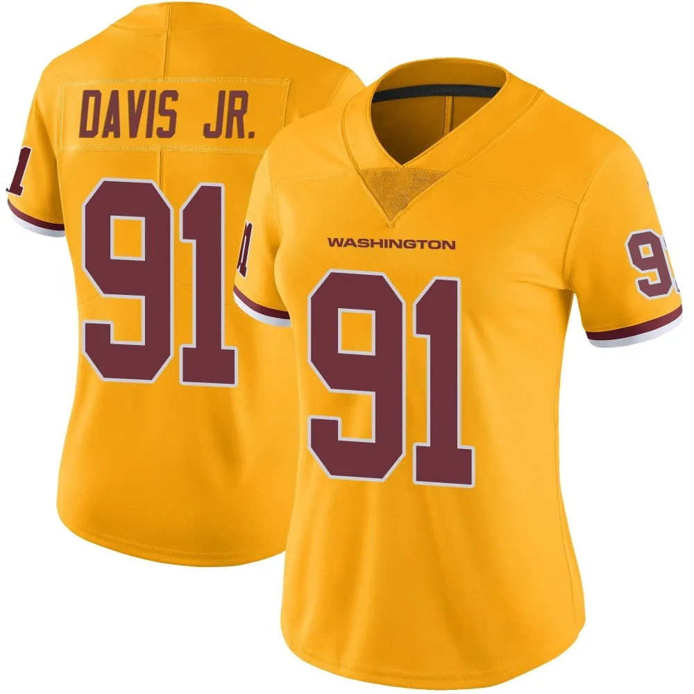 Women's Washington Commanders Carl Davis Jr. Nike Color Rush Limited Gold Jersey Women's Washington Commanders Carl Davis Jr. Nike Color Rush Limited Gold Jersey