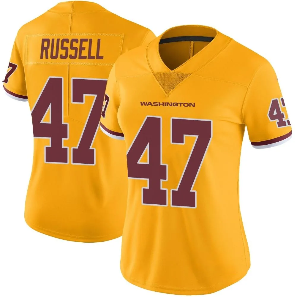 Women's Washington Commanders Chapelle Russell Nike Color Rush Limited Gold Jersey Women's Washington Commanders Chapelle Russell Nike Color Rush Limited Gold Jersey