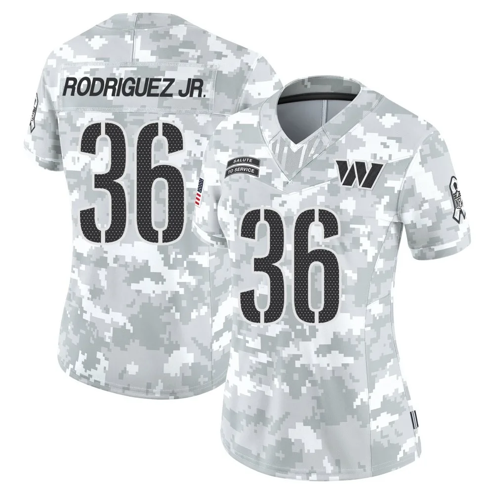 Women's Washington Commanders Chris Rodriguez Jr. Nike 2024 Salute to Service Limited Arctic Camo Jersey Women's Washington Commanders Chris Rodriguez Jr. Nike 2024 Salute to Service Limited Arctic Camo Jersey