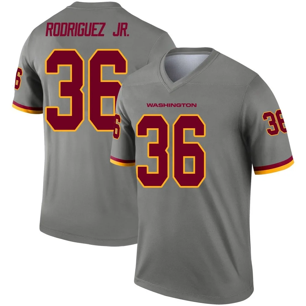 Youth Washington Commanders Chris Rodriguez Jr. Nike Inverted Legend Gray Jersey Youth Washington Commanders Chris Rodriguez Jr. Nike Inverted Legend Gray Jersey