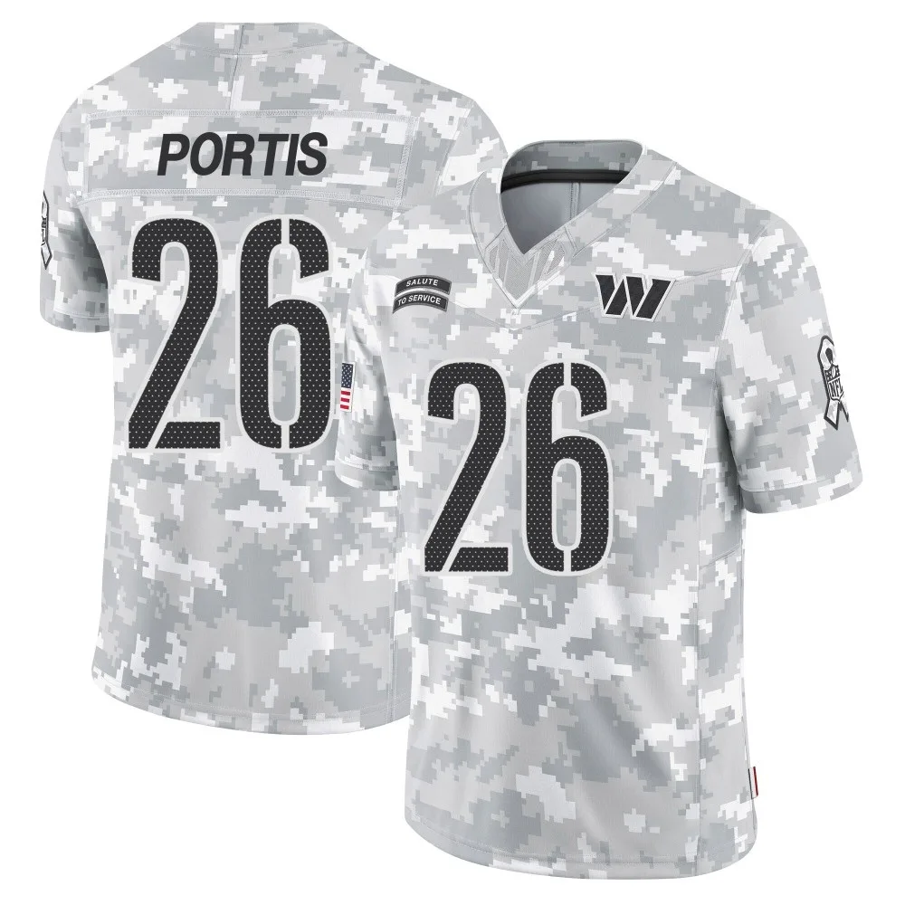 Men's Washington Commanders Clinton Portis Nike 2024 Salute to Service Limited Arctic Camo Jersey Men's Washington Commanders Clinton Portis Nike 2024 Salute to Service Limited Arctic Camo Jersey