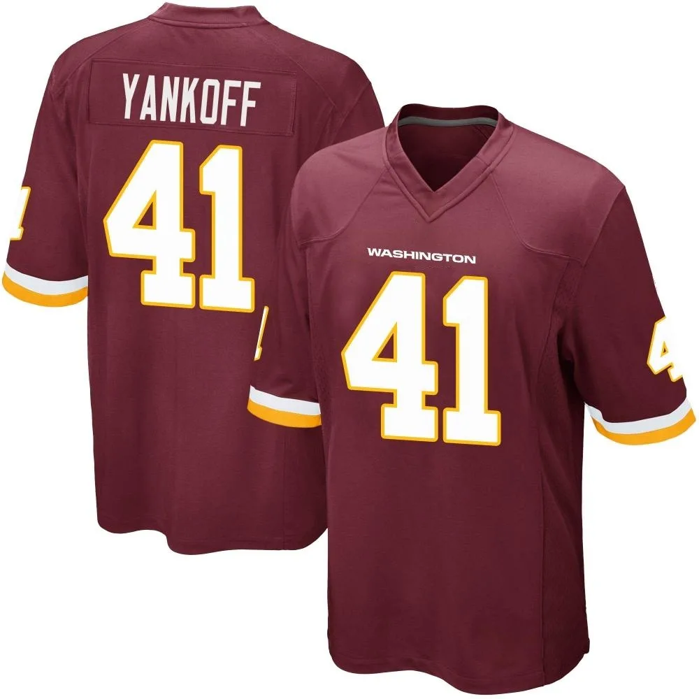 Men's Washington Commanders Colson Yankoff Nike Burgundy Team Color Game Jersey Men's Washington Commanders Colson Yankoff Nike Burgundy Team Color Game Jersey