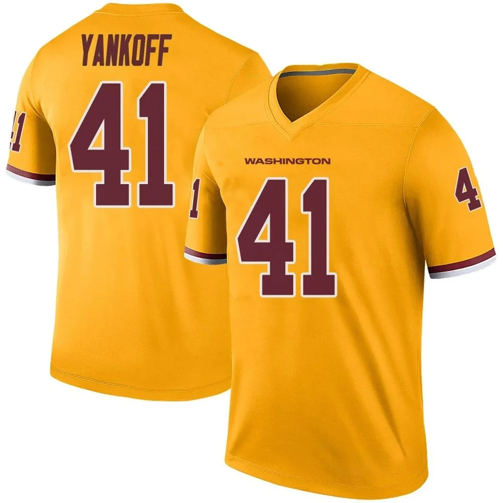 Men's Washington Commanders Colson Yankoff Nike Color Rush Legend Gold Jersey Men's Washington Commanders Colson Yankoff Nike Color Rush Legend Gold Jersey