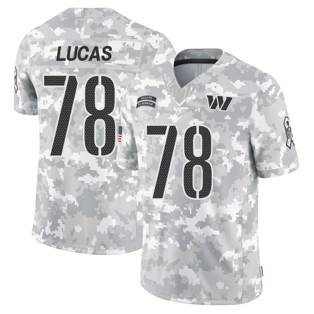 Men's Washington Commanders Cornelius Lucas Nike 2024 Salute to Service Limited Arctic Camo Jersey Men's Washington Commanders Cornelius Lucas Nike 2024 Salute to Service Limited Arctic Camo Jersey
