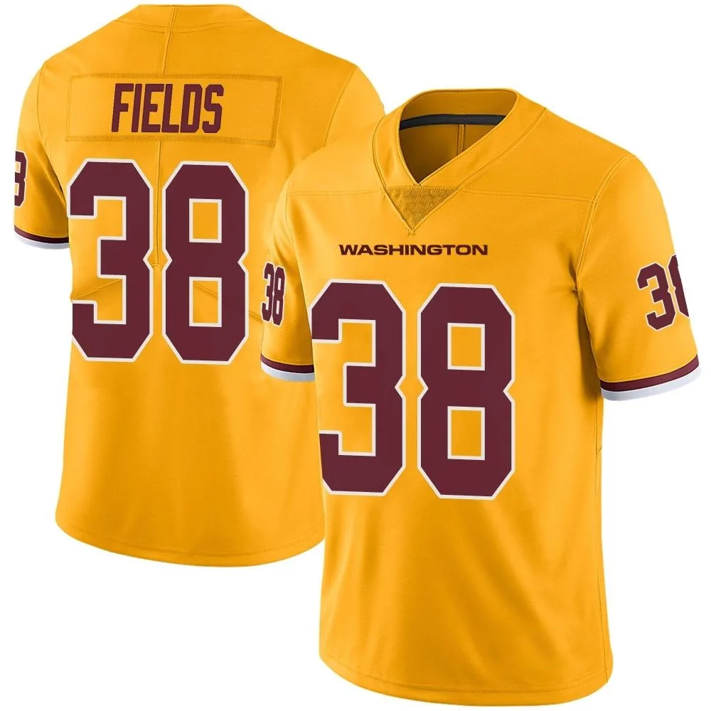 Men's Washington Commanders Damarcus Fields Nike Color Rush Limited Gold Jersey Men's Washington Commanders Damarcus Fields Nike Color Rush Limited Gold Jersey