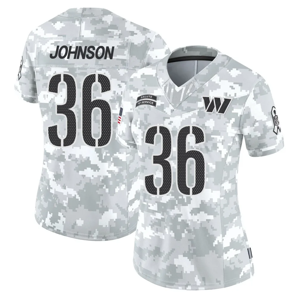Women's Washington Commanders Danny Johnson Nike 2024 Salute to Service Limited Arctic Camo Jersey Women's Washington Commanders Danny Johnson Nike 2024 Salute to Service Limited Arctic Camo Jersey