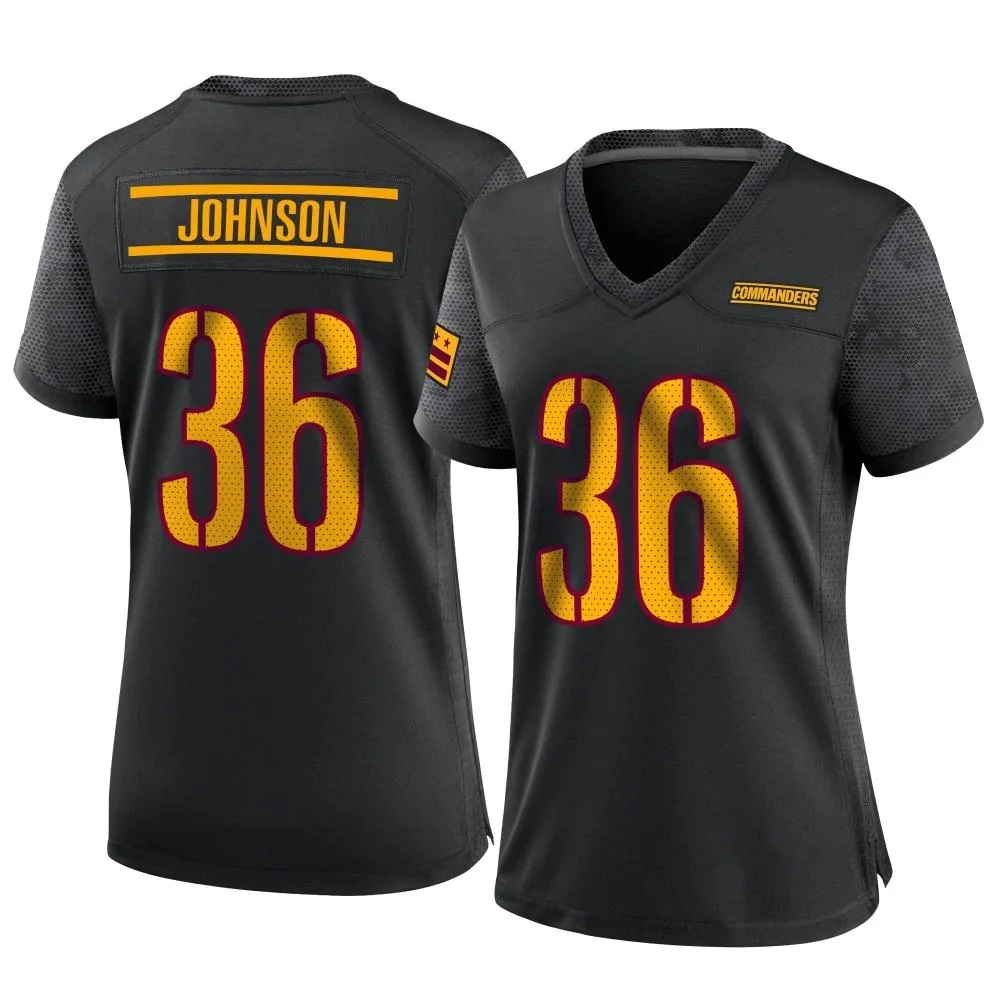 Women's Washington Commanders Danny Johnson Nike Alternate Game Black Jersey Women's Washington Commanders Danny Johnson Nike Alternate Game Black Jersey