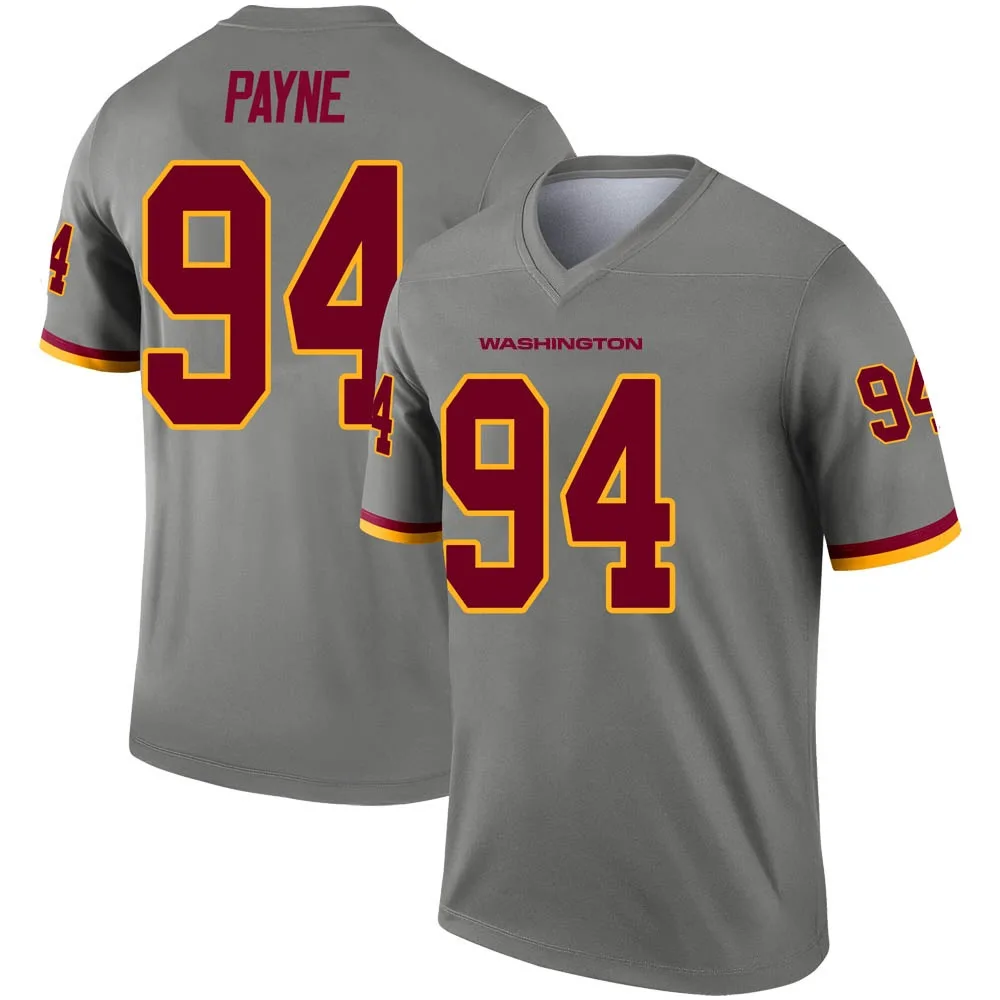 Men's Washington Commanders Daron Payne Nike Inverted Legend Gray Jersey Men's Washington Commanders Daron Payne Nike Inverted Legend Gray Jersey