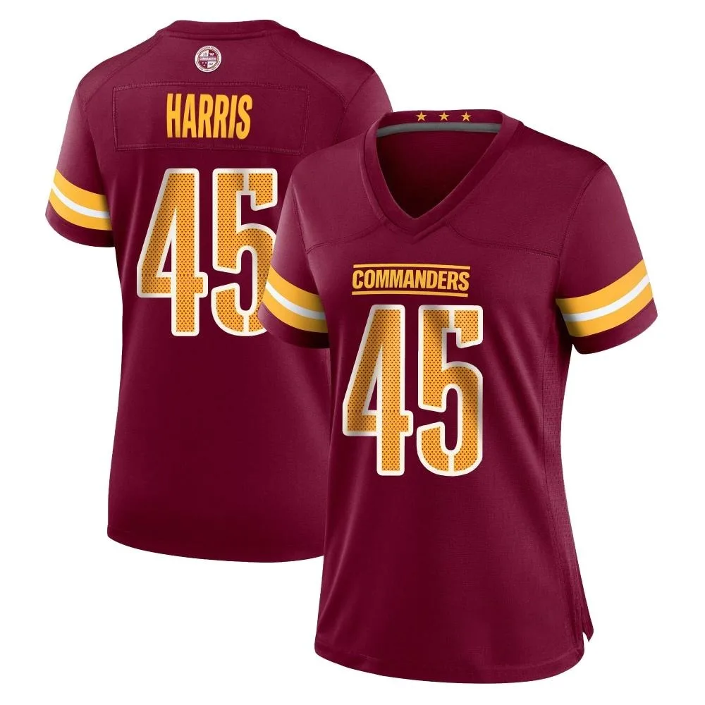 Women's Washington Commanders De'jon Harris Nike Burgundy Game Jersey Women's Washington Commanders De'jon Harris Nike Burgundy Game Jersey