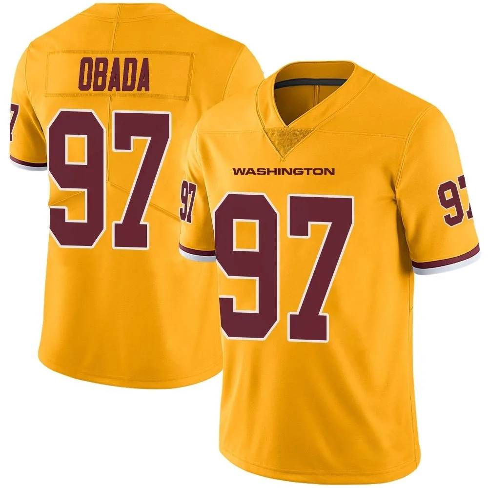 Men's Washington Commanders Efe Obada Nike Color Rush Limited Gold Jersey Men's Washington Commanders Efe Obada Nike Color Rush Limited Gold Jersey