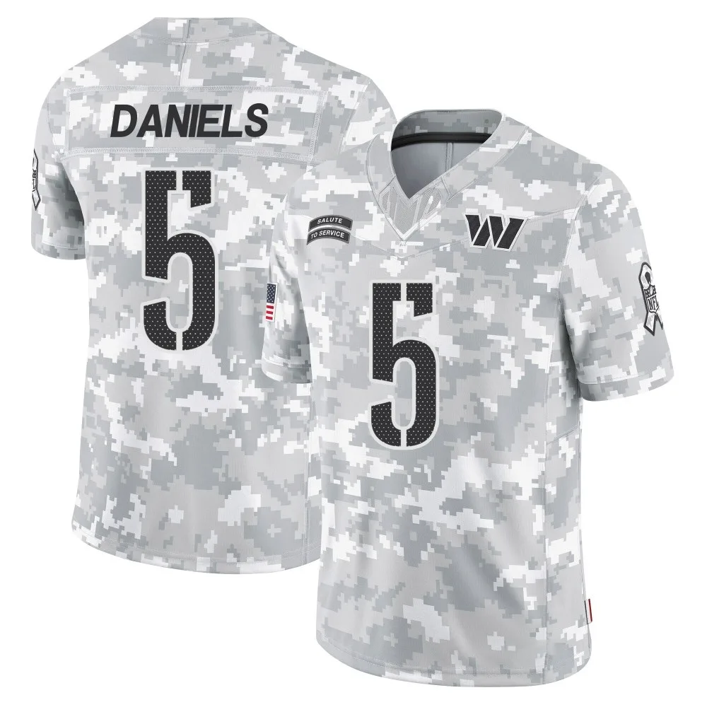 Men's Washington Commanders Jayden Daniels Nike 2024 Salute to Service Limited Arctic Camo Jersey Men's Washington Commanders Jayden Daniels Nike 2024 Salute to Service Limited Arctic Camo Jersey
