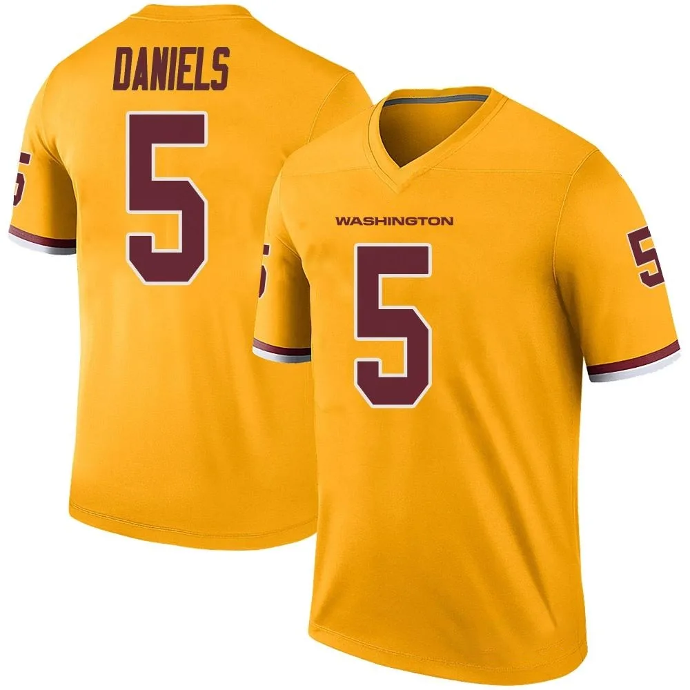 Men's Washington Commanders Jayden Daniels Nike Color Rush Legend Gold Jersey Men's Washington Commanders Jayden Daniels Nike Color Rush Legend Gold Jersey