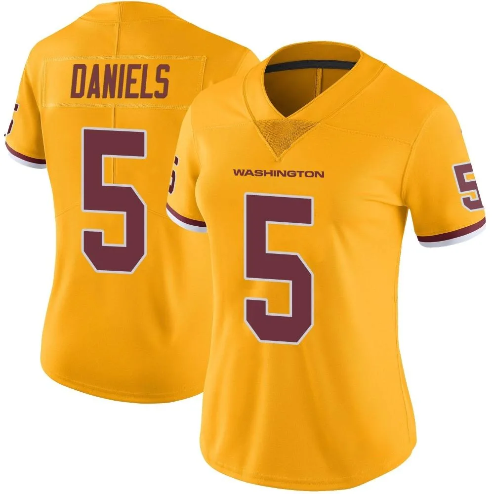 Women's Washington Commanders Jayden Daniels Nike Color Rush Limited Gold Jersey Women's Washington Commanders Jayden Daniels Nike Color Rush Limited Gold Jersey