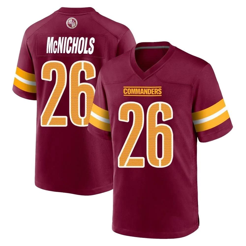 Men's Washington Commanders Jeremy Mcnichols Nike Burgundy Game Jersey Men's Washington Commanders Jeremy Mcnichols Nike Burgundy Game Jersey