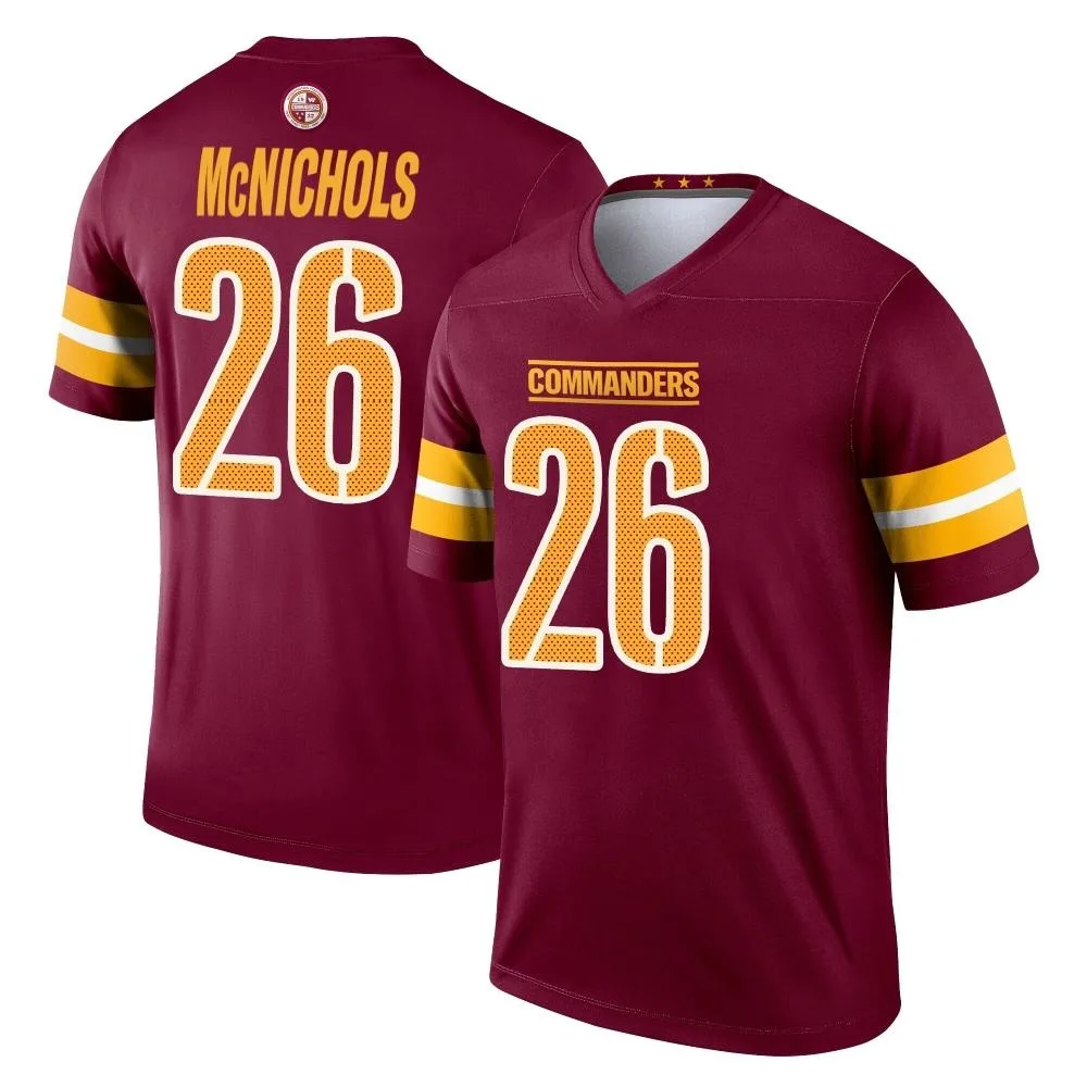 Men's Washington Commanders Jeremy Mcnichols Nike Burgundy Legend Jersey Men's Washington Commanders Jeremy Mcnichols Nike Burgundy Legend Jersey