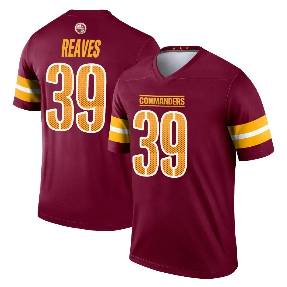 Men's Washington Commanders Jeremy Reaves Nike Burgundy Legend Jersey Men's Washington Commanders Jeremy Reaves Nike Burgundy Legend Jersey