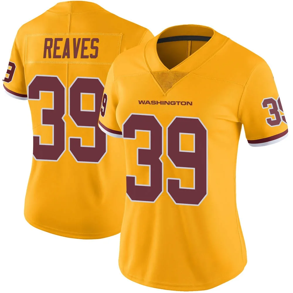 Women's Washington Commanders Jeremy Reaves Nike Color Rush Limited Gold Jersey Women's Washington Commanders Jeremy Reaves Nike Color Rush Limited Gold Jersey