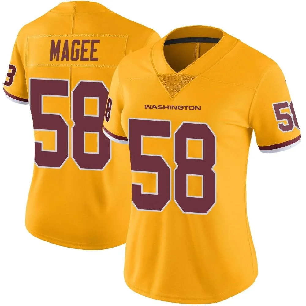 Women's Washington Commanders Jordan Magee Nike Color Rush Limited Gold Jersey Women's Washington Commanders Jordan Magee Nike Color Rush Limited Gold Jersey