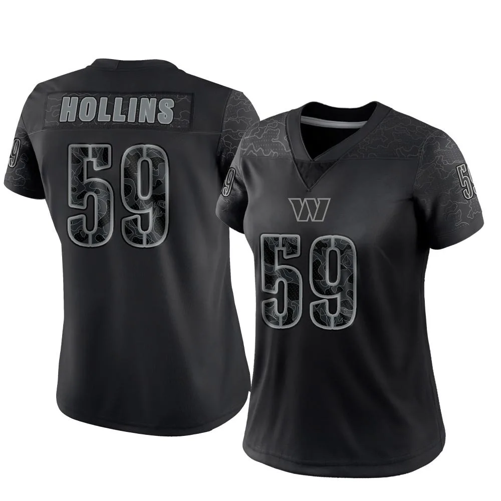 Women's Washington Commanders Justin Hollins Nike Reflective Limited Black Jersey Women's Washington Commanders Justin Hollins Nike Reflective Limited Black Jersey
