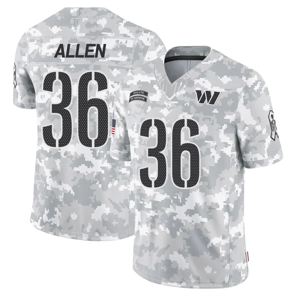 Youth Washington Commanders Kazmeir Allen Nike 2024 Salute to Service Limited Arctic Camo Jersey Youth Washington Commanders Kazmeir Allen Nike 2024 Salute to Service Limited Arctic Camo Jersey