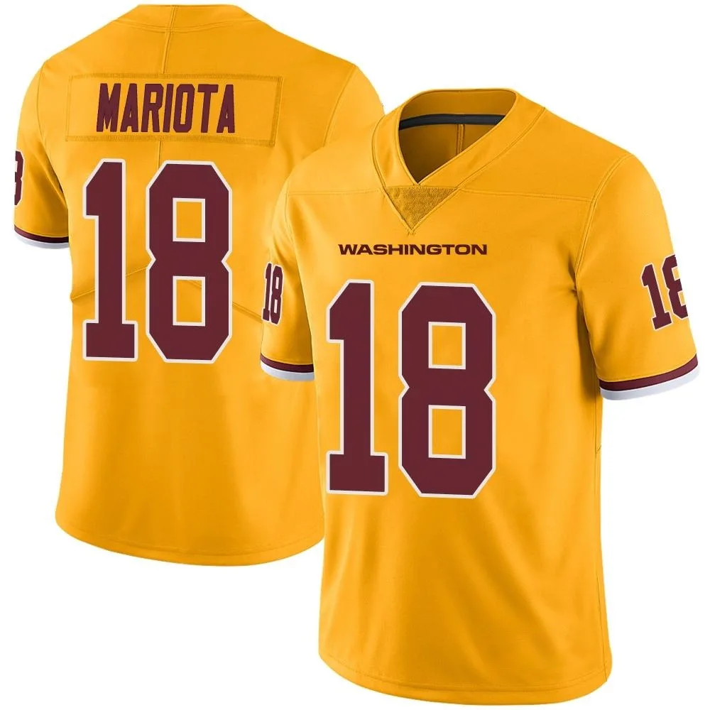 Men's Washington Commanders Marcus Mariota Nike Color Rush Limited Gold Jersey Men's Washington Commanders Marcus Mariota Nike Color Rush Limited Gold Jersey