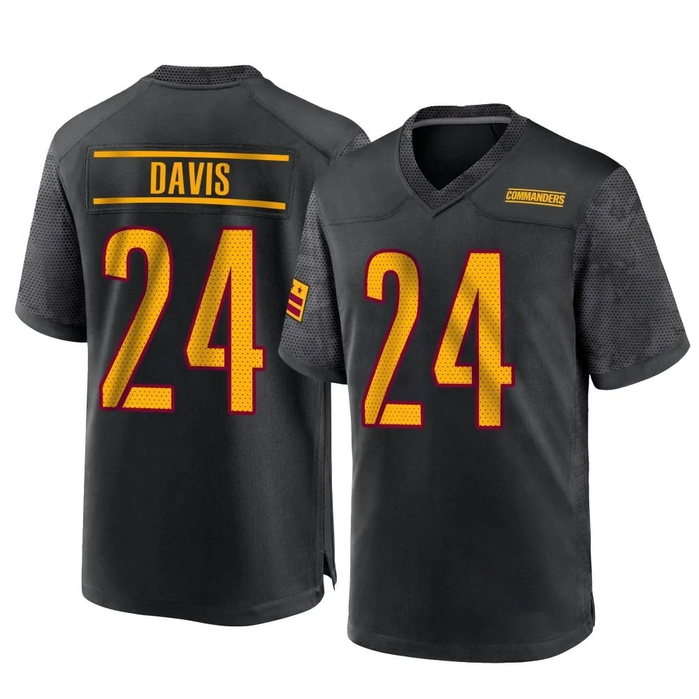 Men's Washington Commanders Michael Davis Nike Alternate Game Black Jersey Men's Washington Commanders Michael Davis Nike Alternate Game Black Jersey