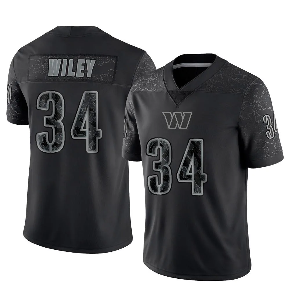 Men's Washington Commanders Michael Wiley Nike Reflective Limited Black Jersey Men's Washington Commanders Michael Wiley Nike Reflective Limited Black Jersey