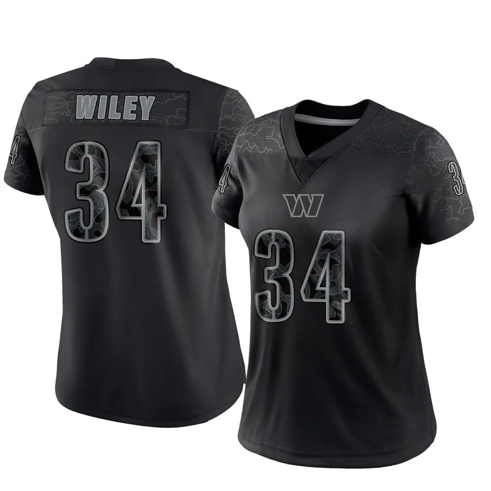 Women's Washington Commanders Michael Wiley Nike Reflective Limited Black Jersey Women's Washington Commanders Michael Wiley Nike Reflective Limited Black Jersey