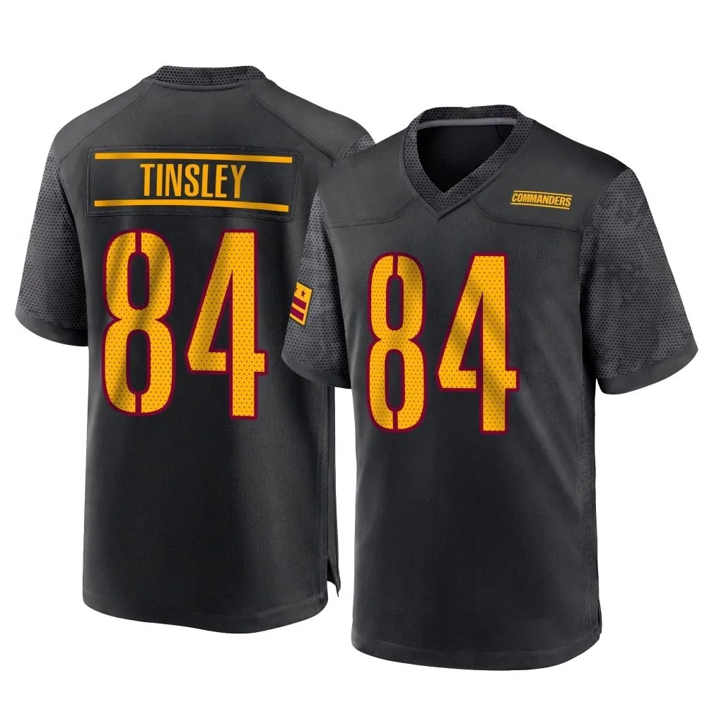 Men's Washington Commanders Mitchell Tinsley Nike Alternate Game Black Jersey Men's Washington Commanders Mitchell Tinsley Nike Alternate Game Black Jersey