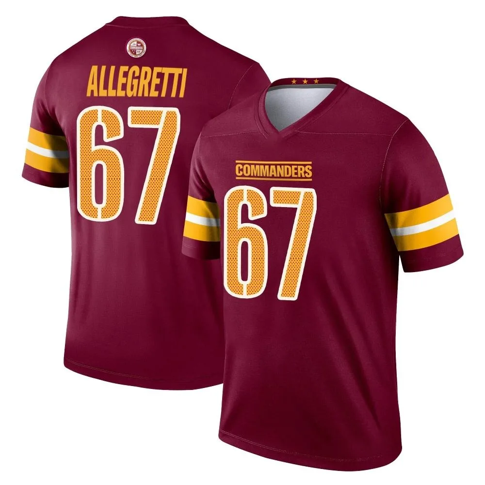 Men's Washington Commanders Nick Allegretti Nike Burgundy Legend Jersey Men's Washington Commanders Nick Allegretti Nike Burgundy Legend Jersey