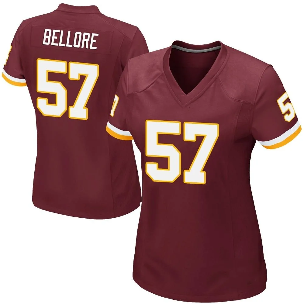 Women's Washington Commanders Nick Bellore Nike Burgundy Team Color Game Jersey Women's Washington Commanders Nick Bellore Nike Burgundy Team Color Game Jersey