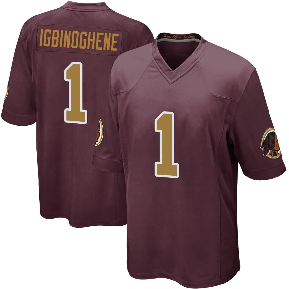 Men's Washington Commanders Noah Igbinoghene Nike Burgundy Alternate Game Jersey Men's Washington Commanders Noah Igbinoghene Nike Burgundy Alternate Game Jersey