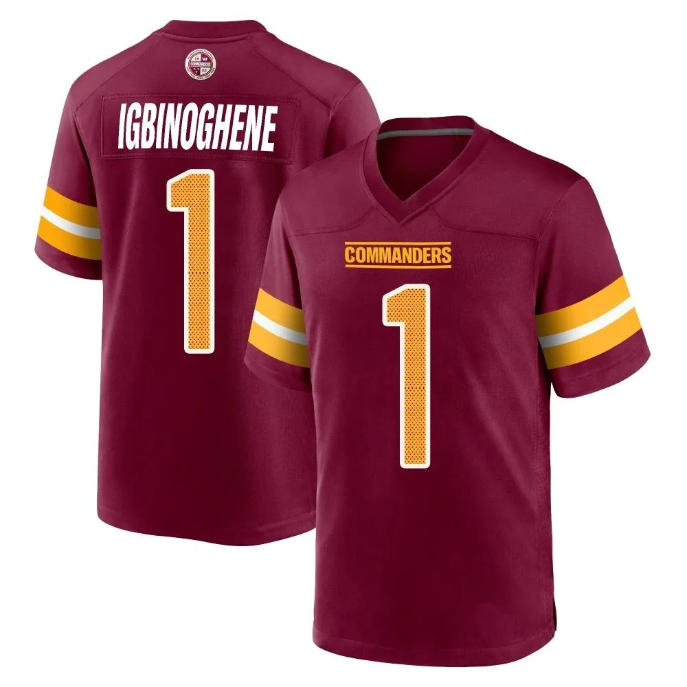 Men's Washington Commanders Noah Igbinoghene Nike Burgundy Game Jersey Men's Washington Commanders Noah Igbinoghene Nike Burgundy Game Jersey