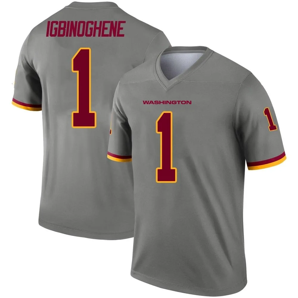 Men's Washington Commanders Noah Igbinoghene Nike Inverted Legend Gray Jersey Men's Washington Commanders Noah Igbinoghene Nike Inverted Legend Gray Jersey
