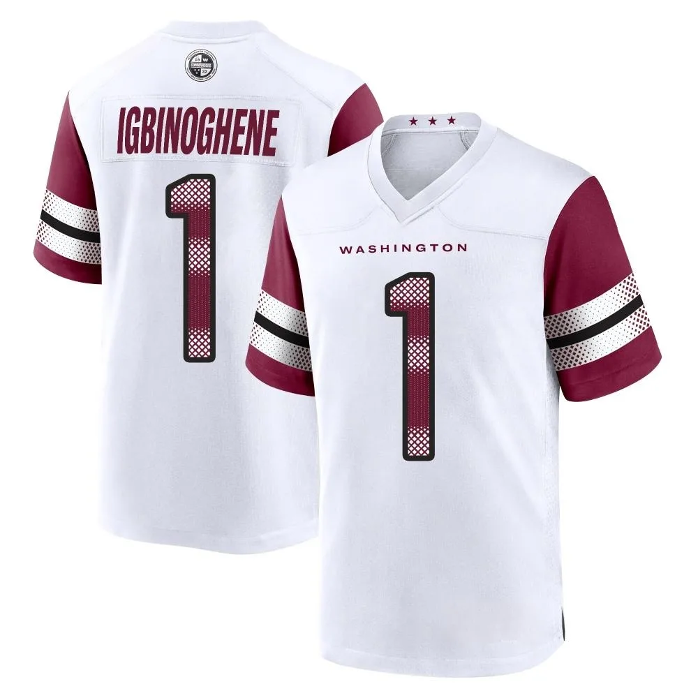 Men's Washington Commanders Noah Igbinoghene Nike Game White Jersey Men's Washington Commanders Noah Igbinoghene Nike Game White Jersey